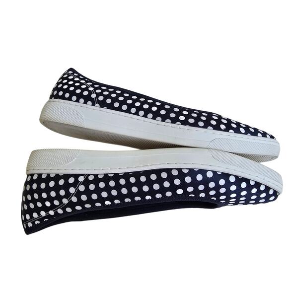 Polka Dot Loafers AK Sport Over The Top Size 8 Navy Blue White Slip On Sneakers - Picture 14 of 14